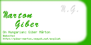 marton giber business card